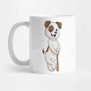 Dog at Baseball with Baseball bat Mug